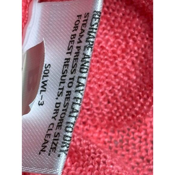 Eileen Fisher Linen Open Front Cardigan Sweater Womens Size M Coral Short Sleeve - Picture 6 of 8